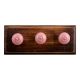 Pink Crackle Ceramic Wooden Hooks